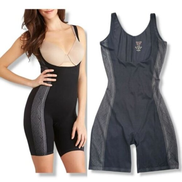 ASSETS Red Hot Label by Spanx Luxe & Lean Open-Bust Mid-Thigh Body Briefer SZ XL - Picture 1 of 10